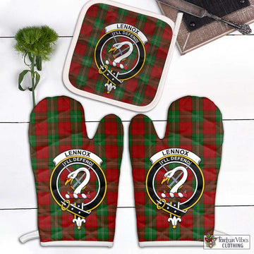 Lennox Tartan Combo Oven Mitt & Pot-Holder with Family Crest