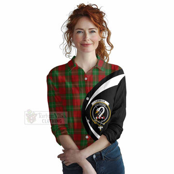 Lennox Tartan Women's Casual Shirt with Family Crest Circle Style