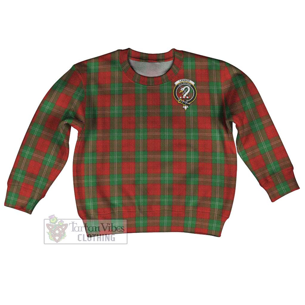 Tartan Vibes Clothing Lennox Tartan Kid Ugly Sweater with Family Crest