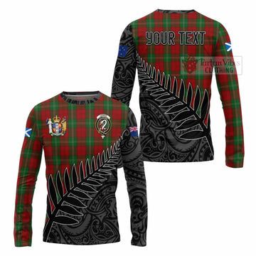 Lennox Crest Tartan Long Sleeve T-Shirt with New Zealand Silver Fern Half Style