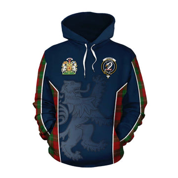 Lennox Tartan Cotton Hoodie with Family Crest and Lion Rampant Vibes Sport Style