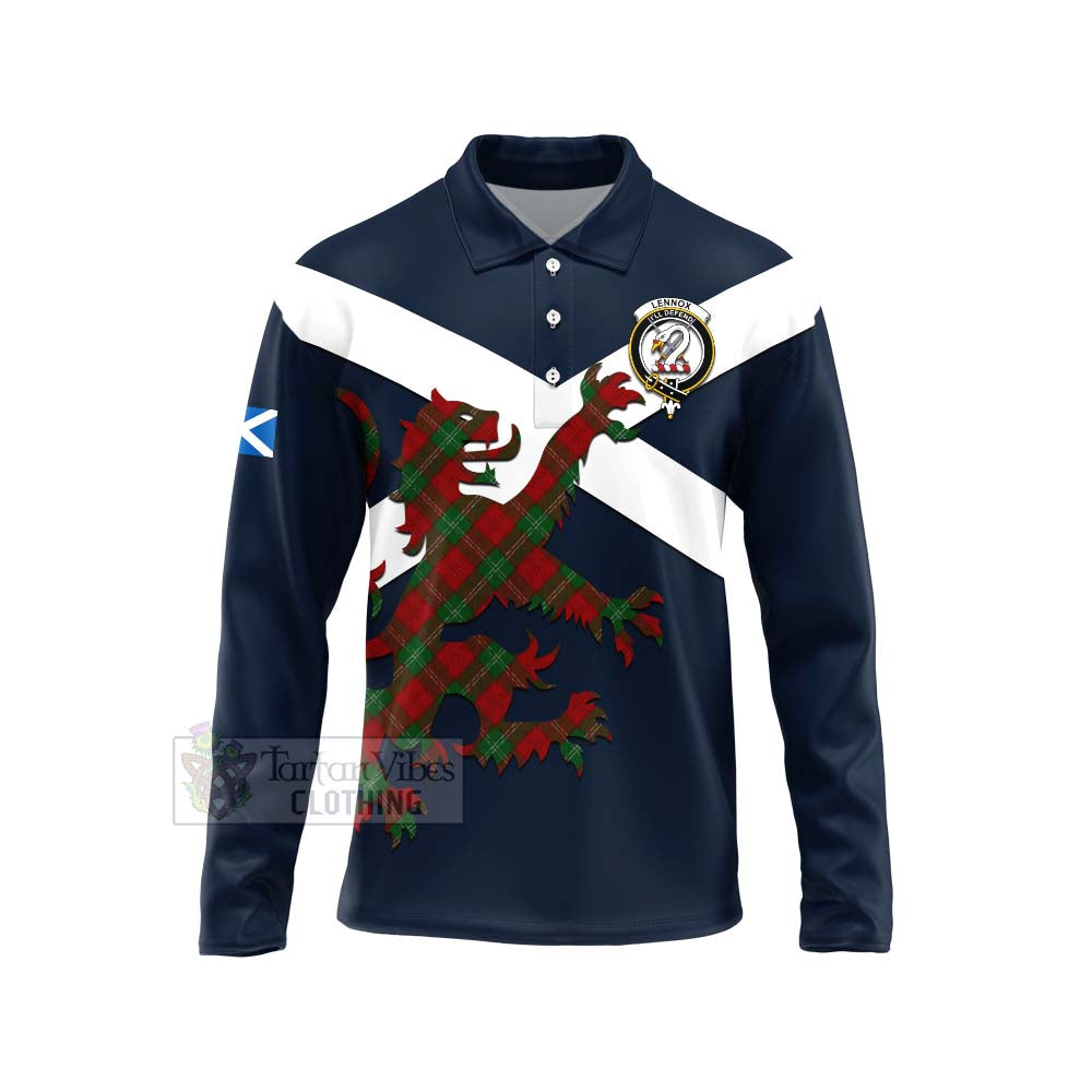 Tartan Vibes Clothing Lennox Tartan Lion Rampant Long Sleeve Polo Shirt – Proudly Display Your Heritage with Alba Gu Brath and Clan Name