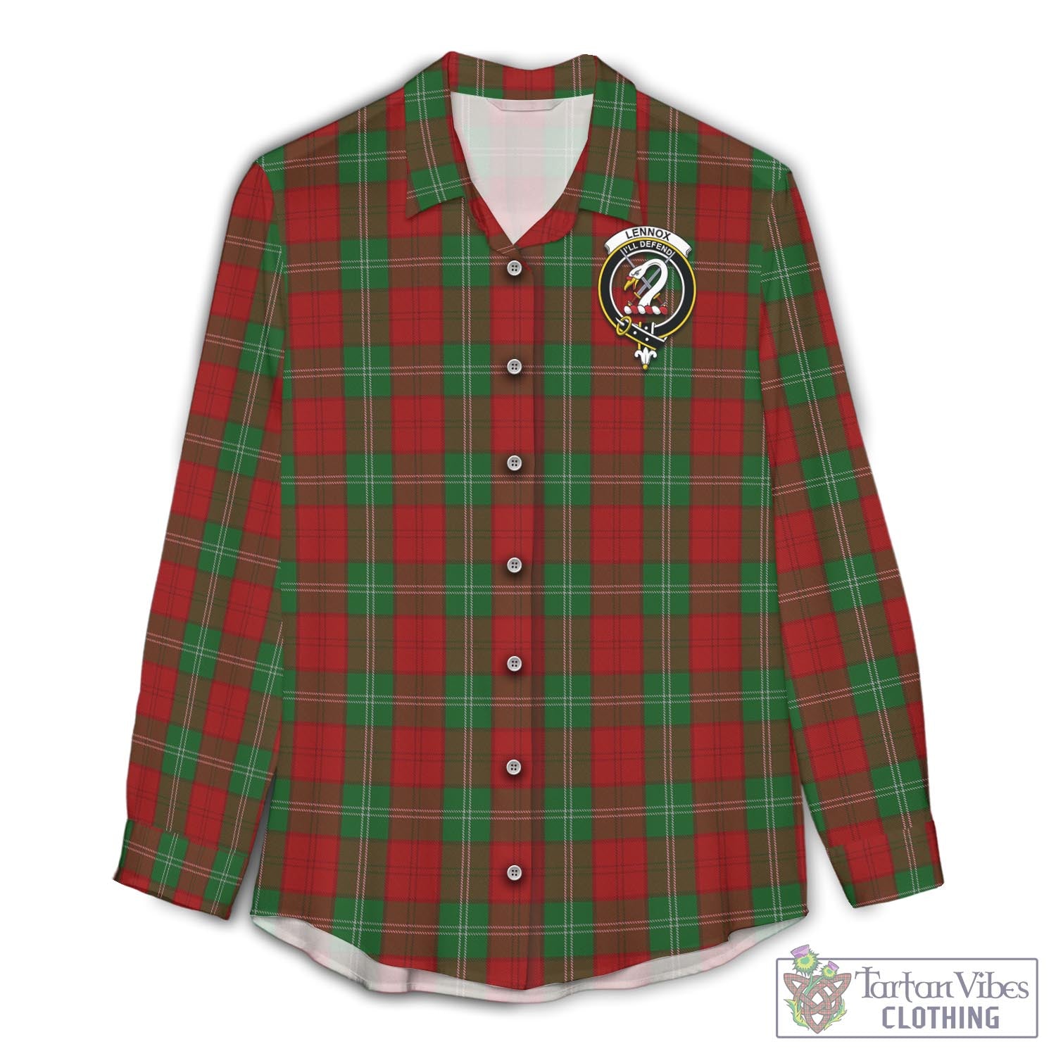 Tartan Vibes Clothing Lennox Tartan Womens Casual Shirt with Family Crest