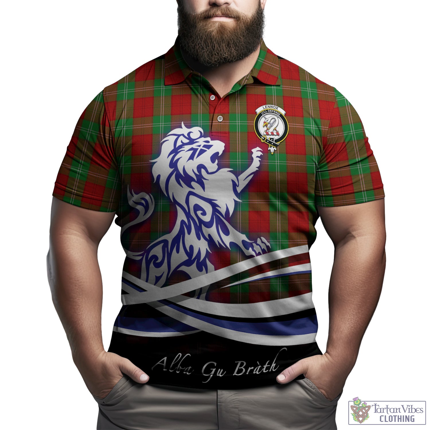 lennox-tartan-polo-shirt-with-alba-gu-brath-regal-lion-emblem