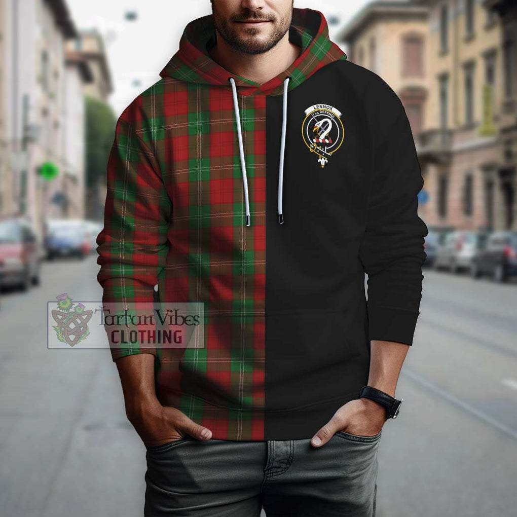 Lennox Tartan Hoodie with Family Crest and Half Of Me Style Zip Hoodie - Tartanvibesclothing Shop