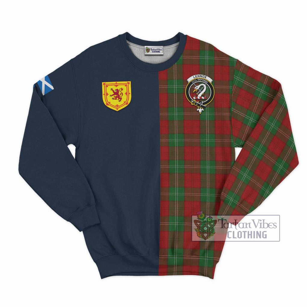 Tartan Vibes Clothing Lennox Tartan Sweatshirt with Scottish Lion Royal Arm Half Style