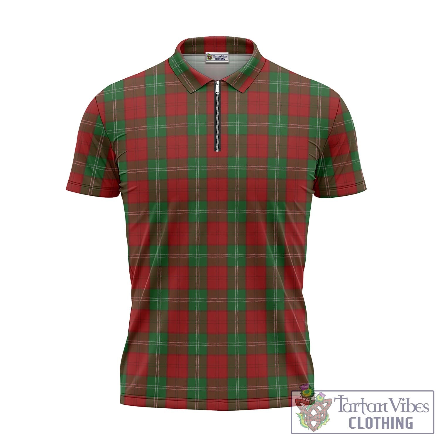 Tartan Vibes Clothing Lennox Tartan Zipper Polo Shirt