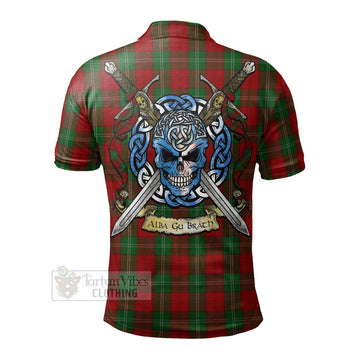 Lennox Tartan Polo Shirt with Family Crest Celtic Skull Style