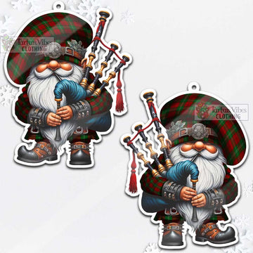 Lennox Tartan Bagpiper Gnome Christmas Ornament