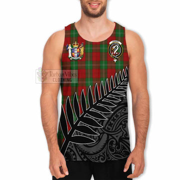 Lennox Crest Tartan Men's Tank Top with New Zealand Silver Fern Half Style