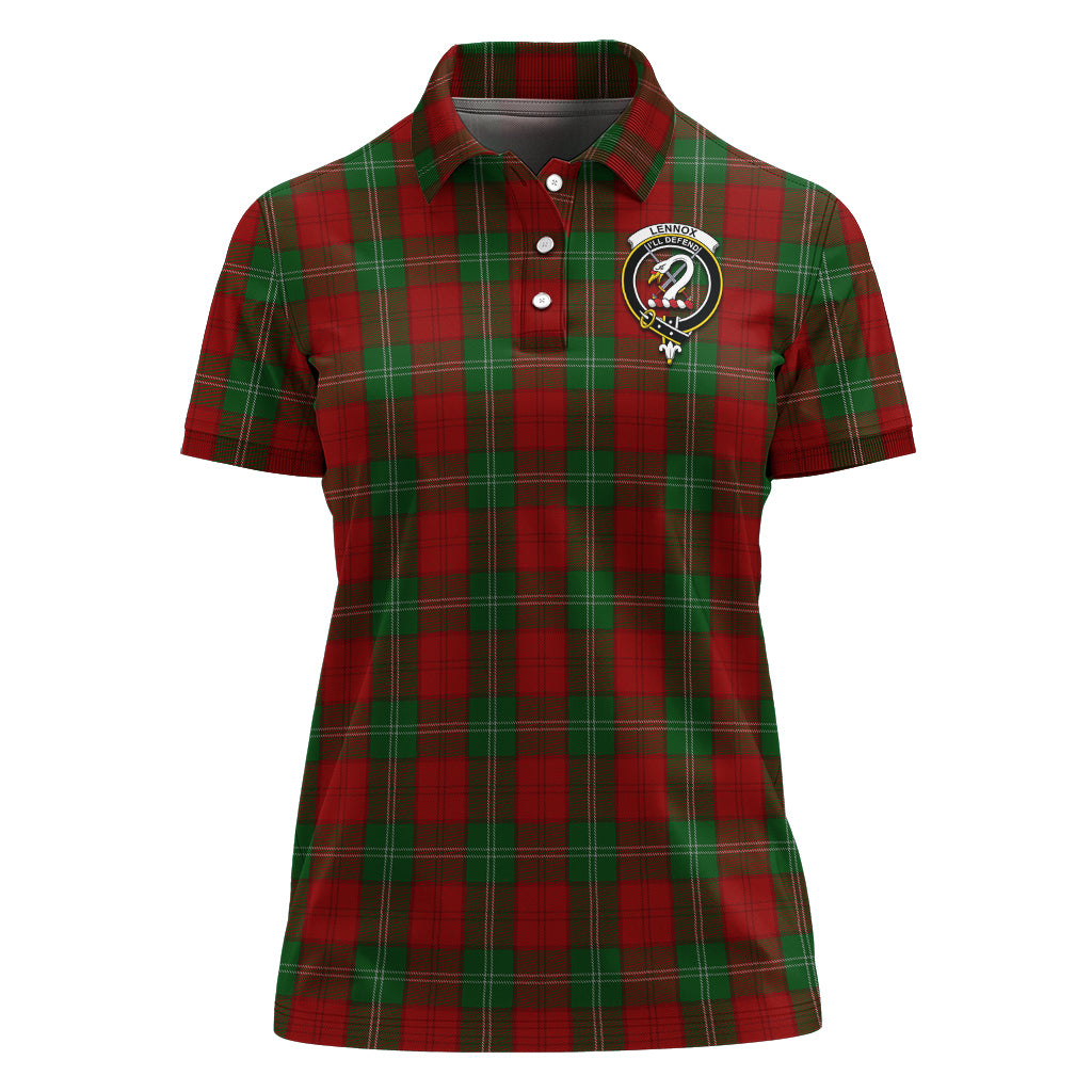 Lennox Tartan Polo Shirt with Family Crest For Women - Tartan Vibes Clothing