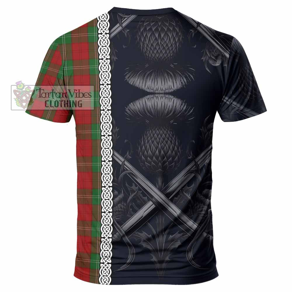 Tartan Vibes Clothing Lennox Tartan T-Shirt with Family Crest Cross Sword Thistle Celtic Vibes