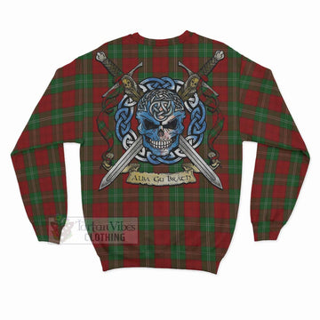 Lennox Tartan Sweatshirt with Family Crest Celtic Skull Style