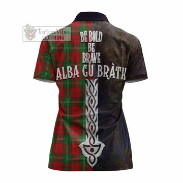 Lennox Tartan Family Crest Women's Polo Shirt Alba Gu Brath Be Brave Lion Ancient Style - Tartan Vibes Clothing