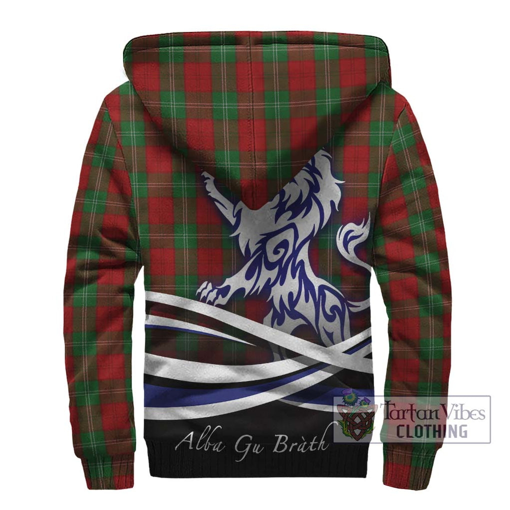 Lennox Tartan Sherpa Hoodie with Alba Gu Brath Regal Lion Emblem - Tartanvibesclothing Shop