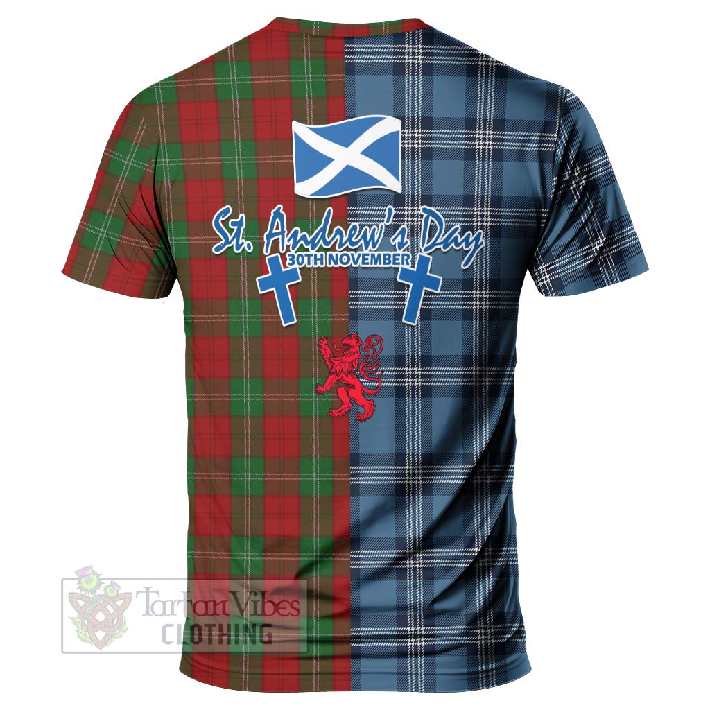 Tartan Vibes Clothing Lennox Tartan T-Shirt Happy St. Andrew's Day Half Tartan Style