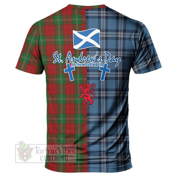 Lennox Tartan T-Shirt Happy St. Andrew's Day Half Tartan Style