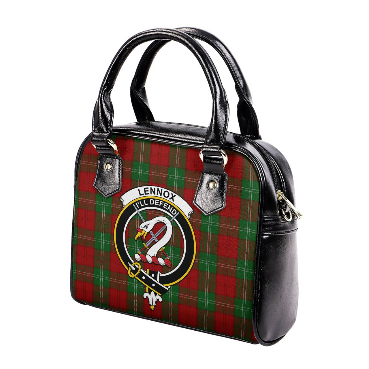 Lennox Tartan Shoulder Handbags with Family Crest - Tartanvibesclothing