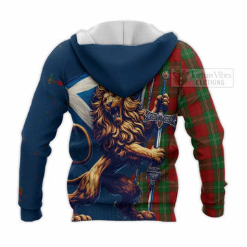 Lennox Tartan Family Crest Knitted Hoodie with Scottish Majestic Lion