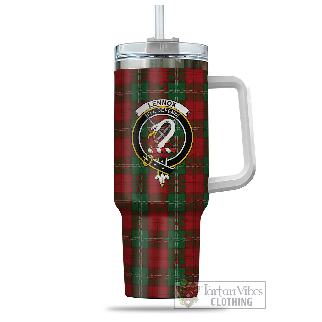 Tartan Vibes Clothing Lennox Tartan and Family Crest Tumbler with Handle