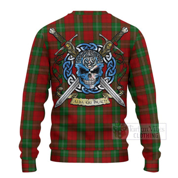 Lennox Tartan Ugly Sweater with Family Crest Celtic Skull Style