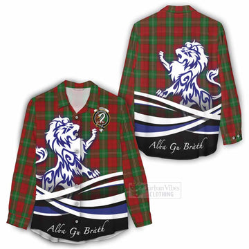 Lennox Tartan Women's Casual Shirt with Alba Gu Brath Regal Lion Emblem