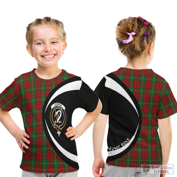 Lennox Tartan Kid T-Shirt with Family Crest Circle Style