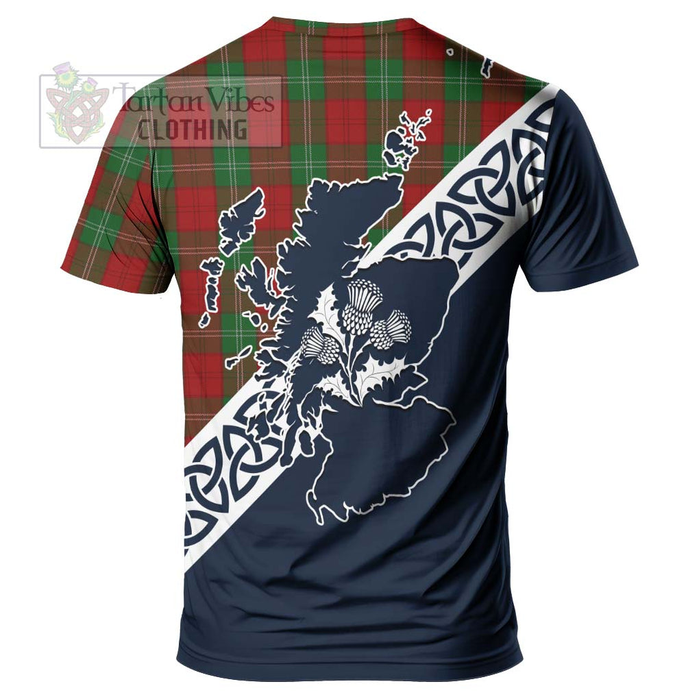 Lennox Tartan T-Shirt Featuring Thistle and Scotland Map