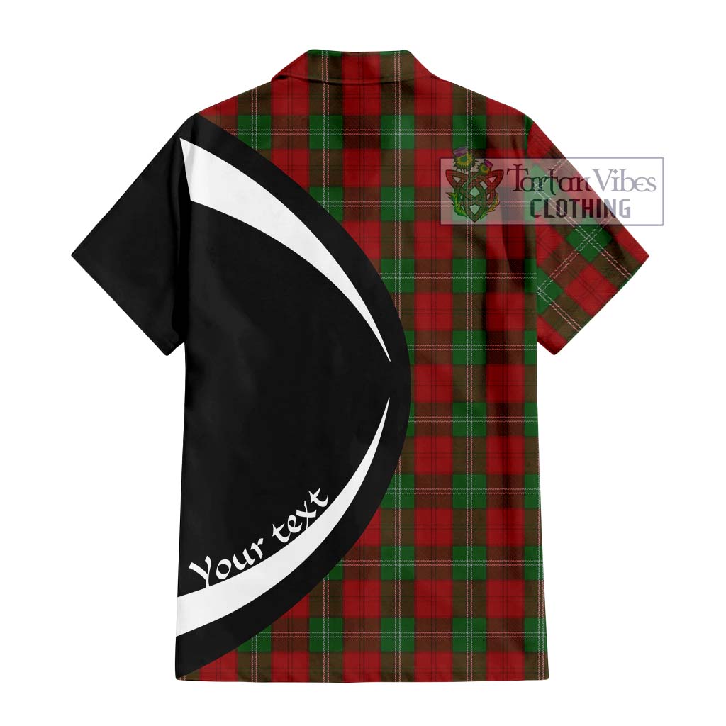 Lennox Tartan Short Sleeve Button Up with Family Crest Circle Style - Tartan Vibes Clothing