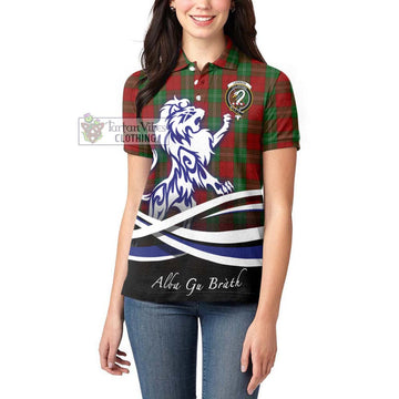 Lennox Tartan Women's Polo Shirt with Alba Gu Brath Regal Lion Emblem