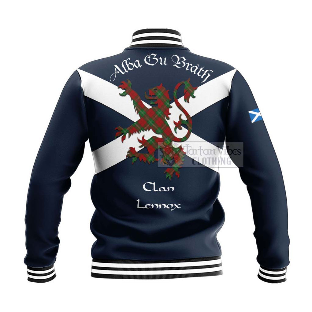 Lennox Tartan Lion Rampant Baseball Jacket Proudly Display Your Heritage with Alba Gu Brath and Clan Name - Tartan Vibes Clothing