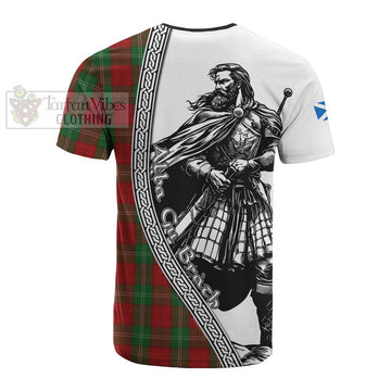 Lennox Tartan Clan Crest Cotton T-shirt with Highlander Warrior Celtic Style