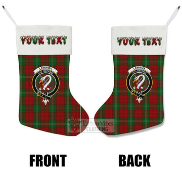 Lennox Tartan Family Crest Christmas Stocking with Personalized Text