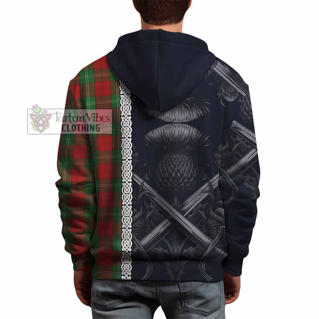 Tartan Vibes Clothing Lennox Tartan Hoodie with Family Crest Cross Sword Thistle Celtic Vibes