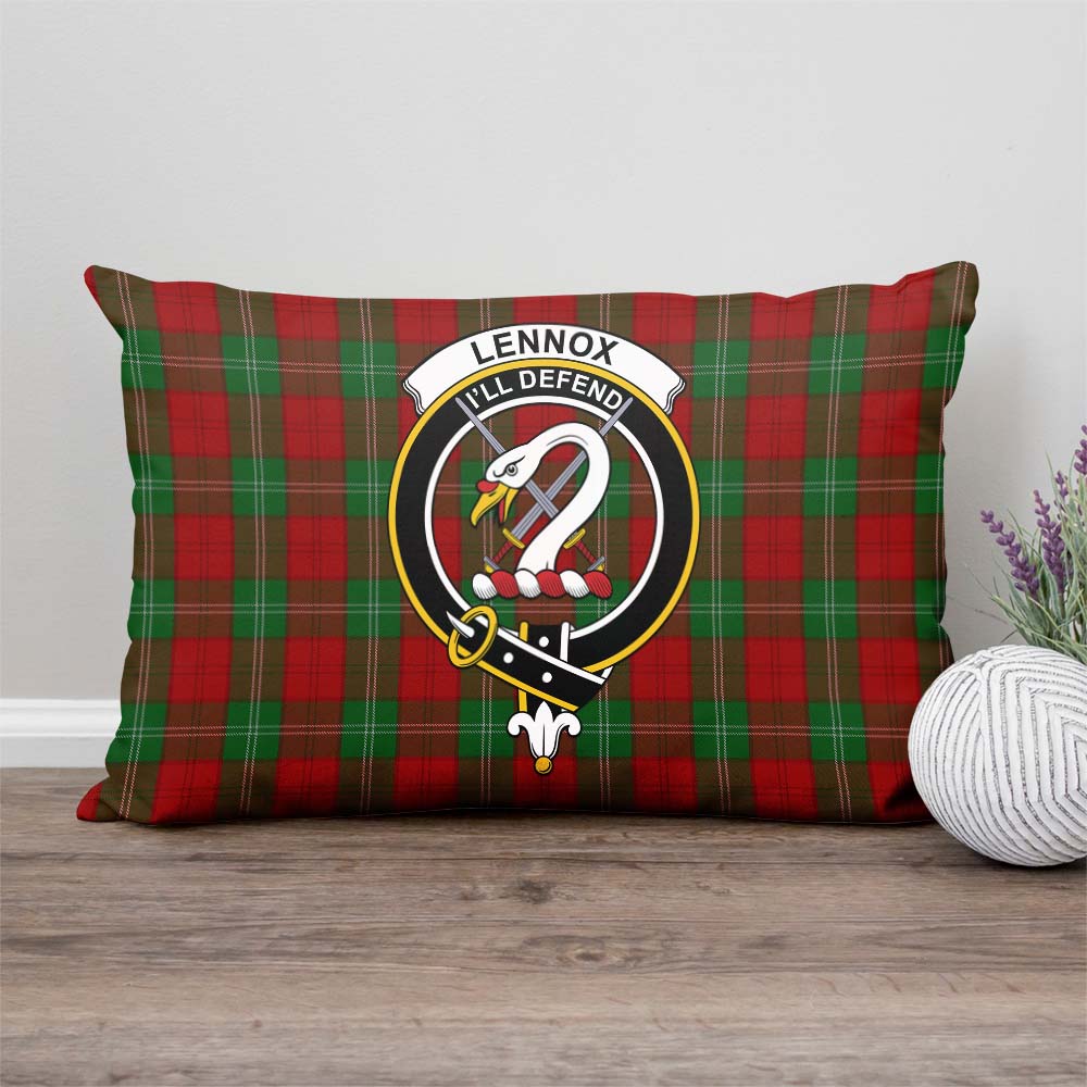 Lennox Tartan Pillow Cover with Family Crest Rectangle Pillow Cover - Tartanvibesclothing