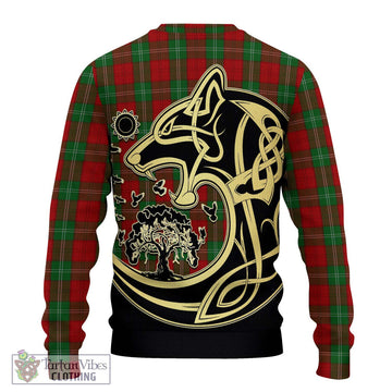 Lennox Tartan Ugly Sweater with Family Crest Celtic Wolf Style