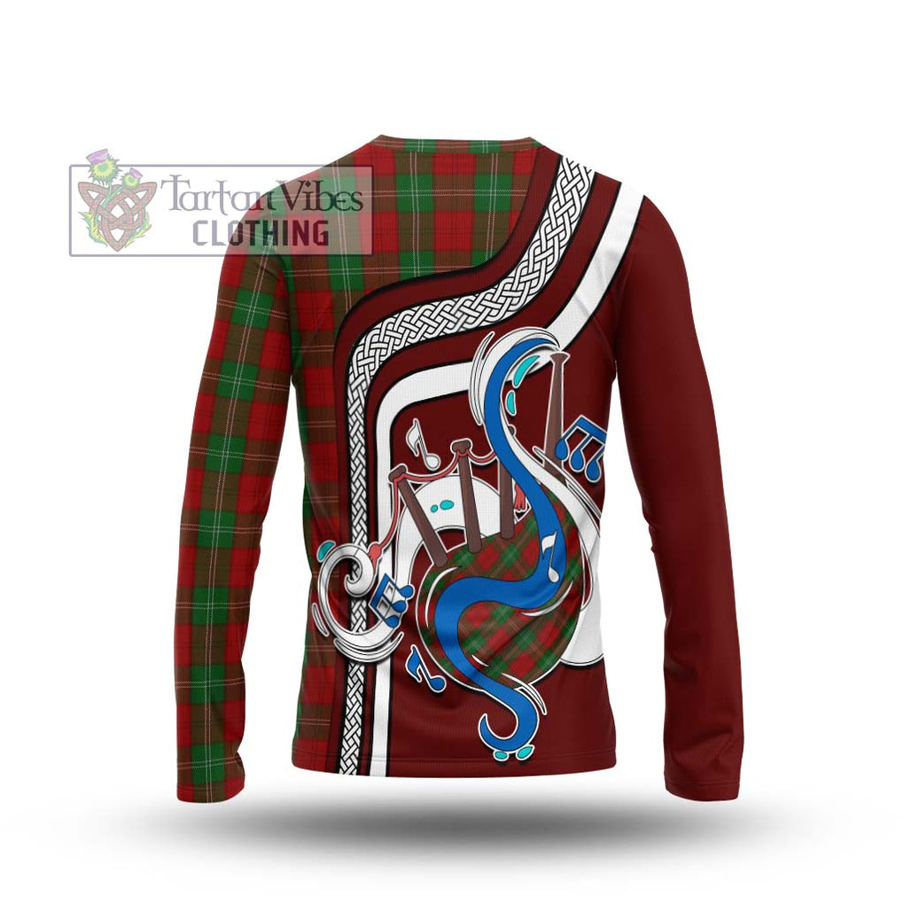 Tartan Vibes Clothing Lennox Tartan Long Sleeve T-Shirt with Epic Bagpipe Style