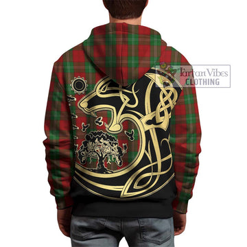 Lennox Tartan Hoodie with Family Crest Celtic Wolf Style