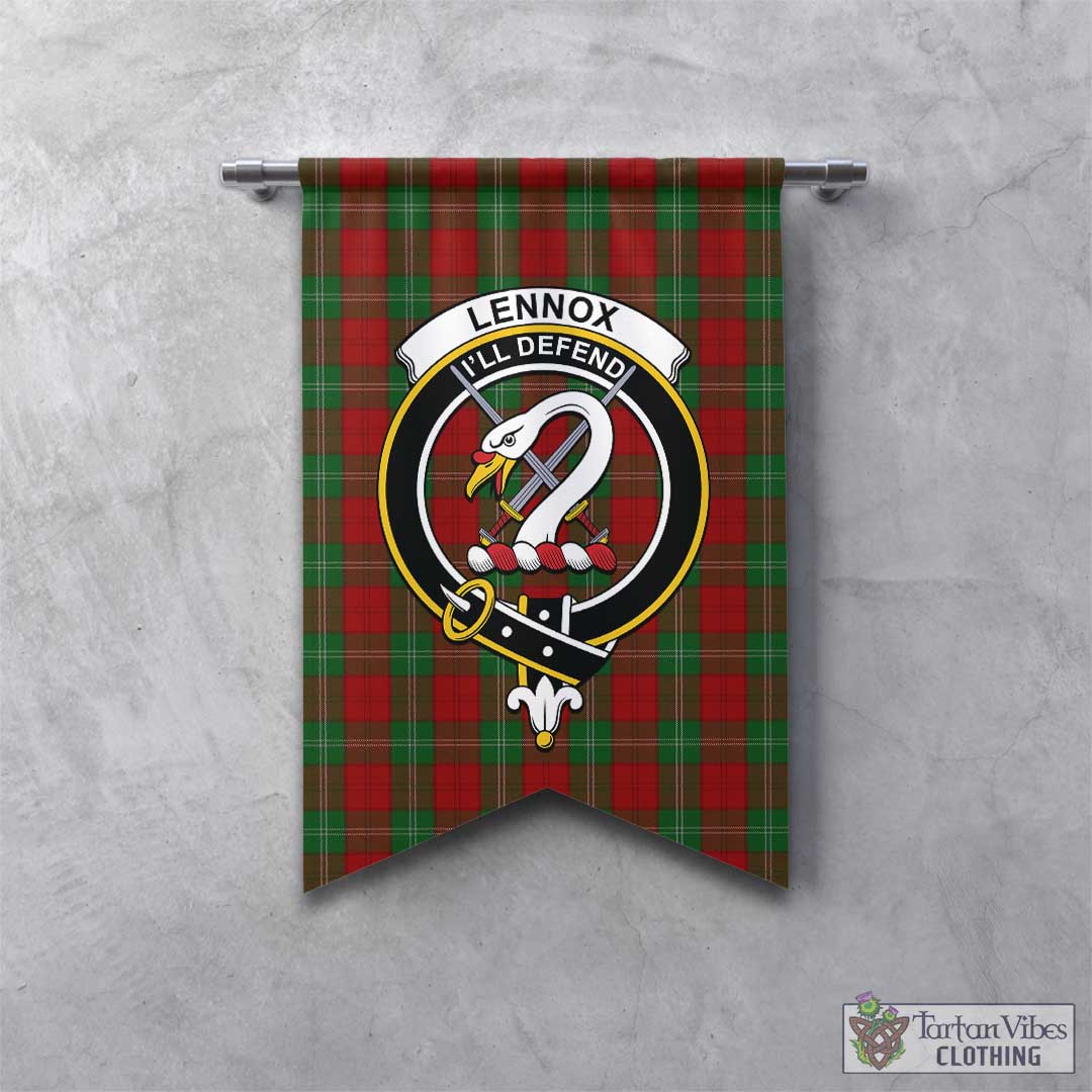 Tartan Vibes Clothing Lennox Tartan Gonfalon, Tartan Banner with Family Crest