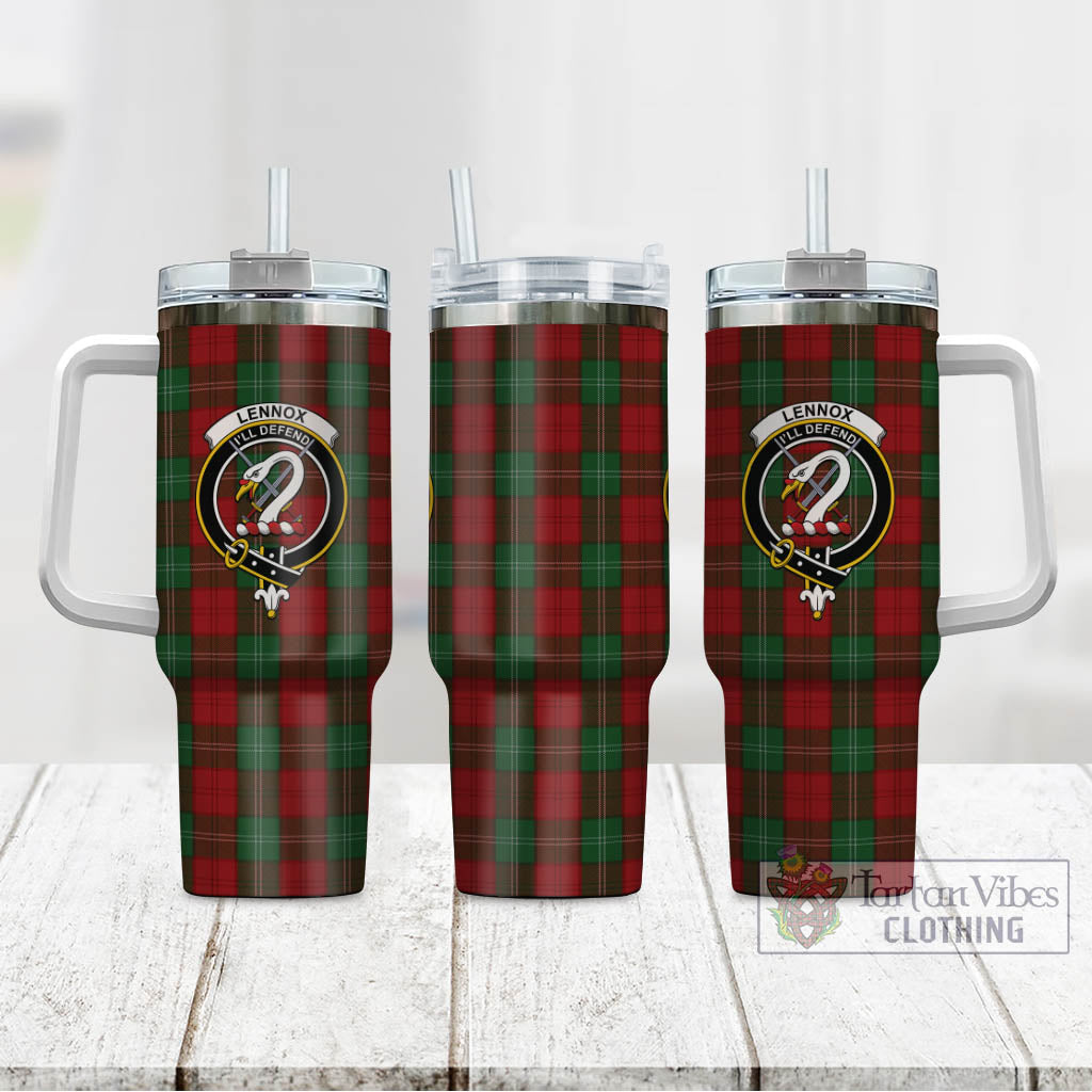 Tartan Vibes Clothing Lennox Tartan and Family Crest Tumbler with Handle