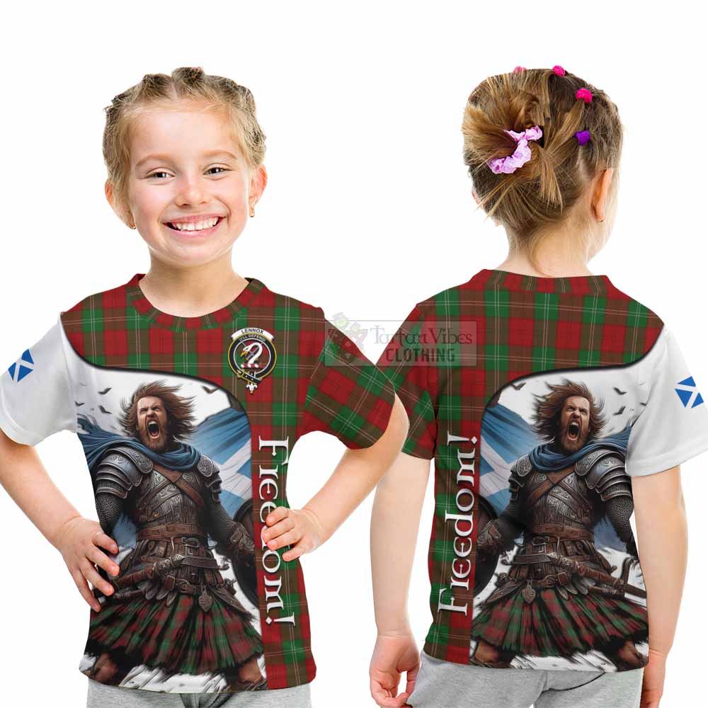 Tartan Vibes Clothing Lennox Crest Tartan Kid T-Shirt Inspired by the Freedom of Scottish Warrior