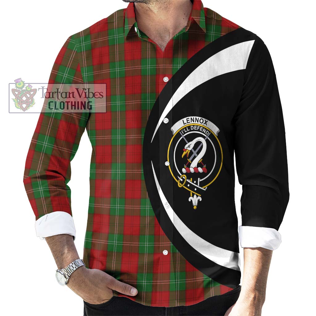 Lennox Tartan Long Sleeve Button Up with Family Crest Circle Style - Tartan Vibes Clothing