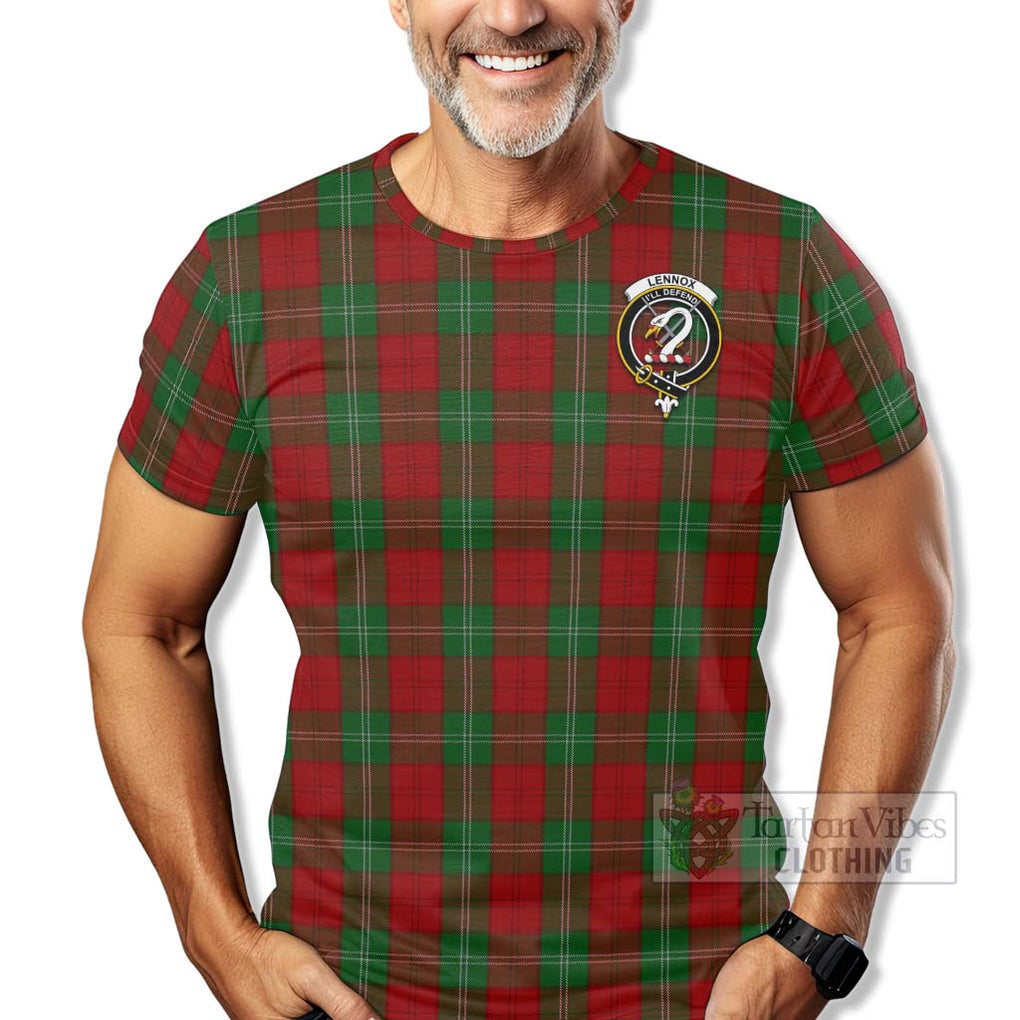 Tartan Vibes Clothing Lennox Tartan T-Shirt with Family Crest Celtic Skull Style