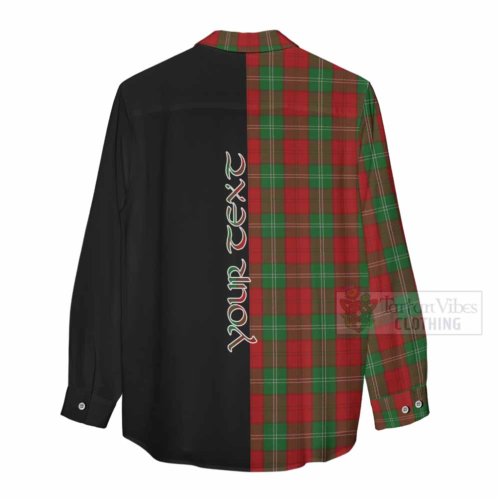 Tartan Vibes Clothing Lennox Tartan Women's Casual Shirt with Family Crest and Half Of Me Style