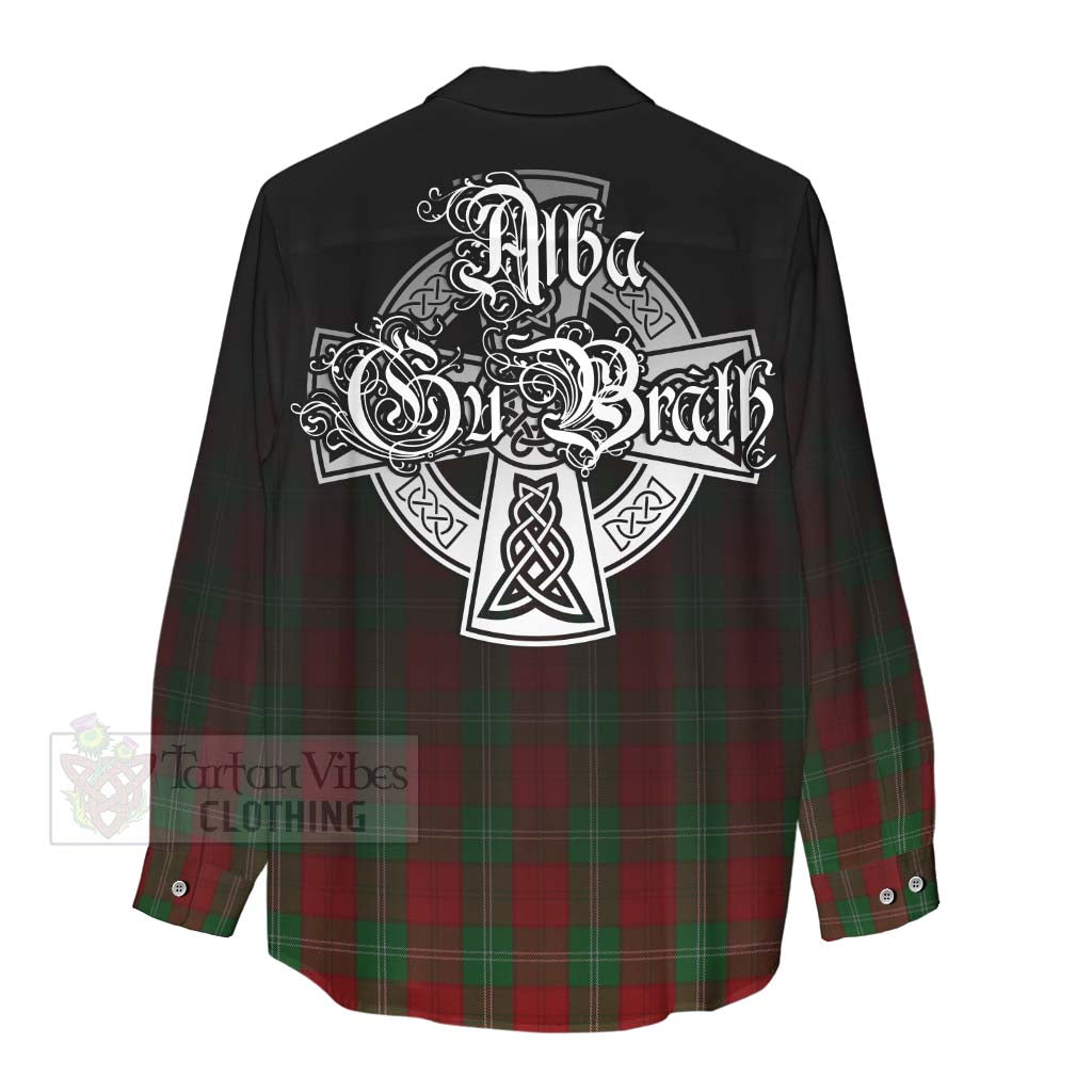 Tartan Vibes Clothing Lennox Tartan Women's Casual Shirt Featuring Alba Gu Brath Family Crest Celtic Inspired