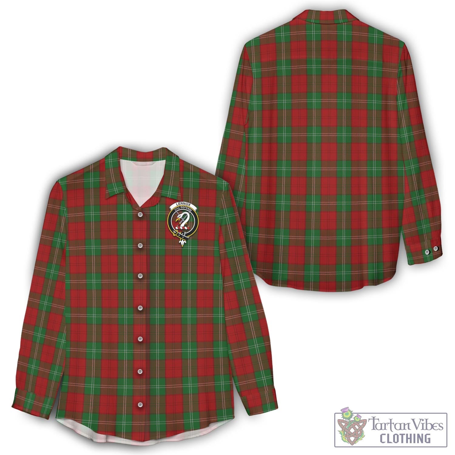 Tartan Vibes Clothing Lennox Tartan Womens Casual Shirt with Family Crest