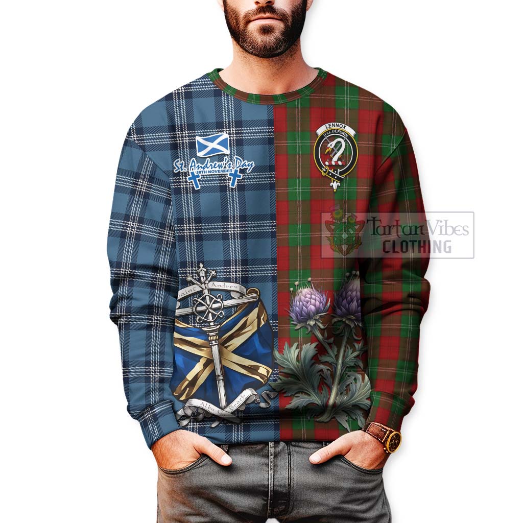 Tartan Vibes Clothing Lennox Tartan Sweatshirt Happy St. Andrew's Day Half Tartan Style