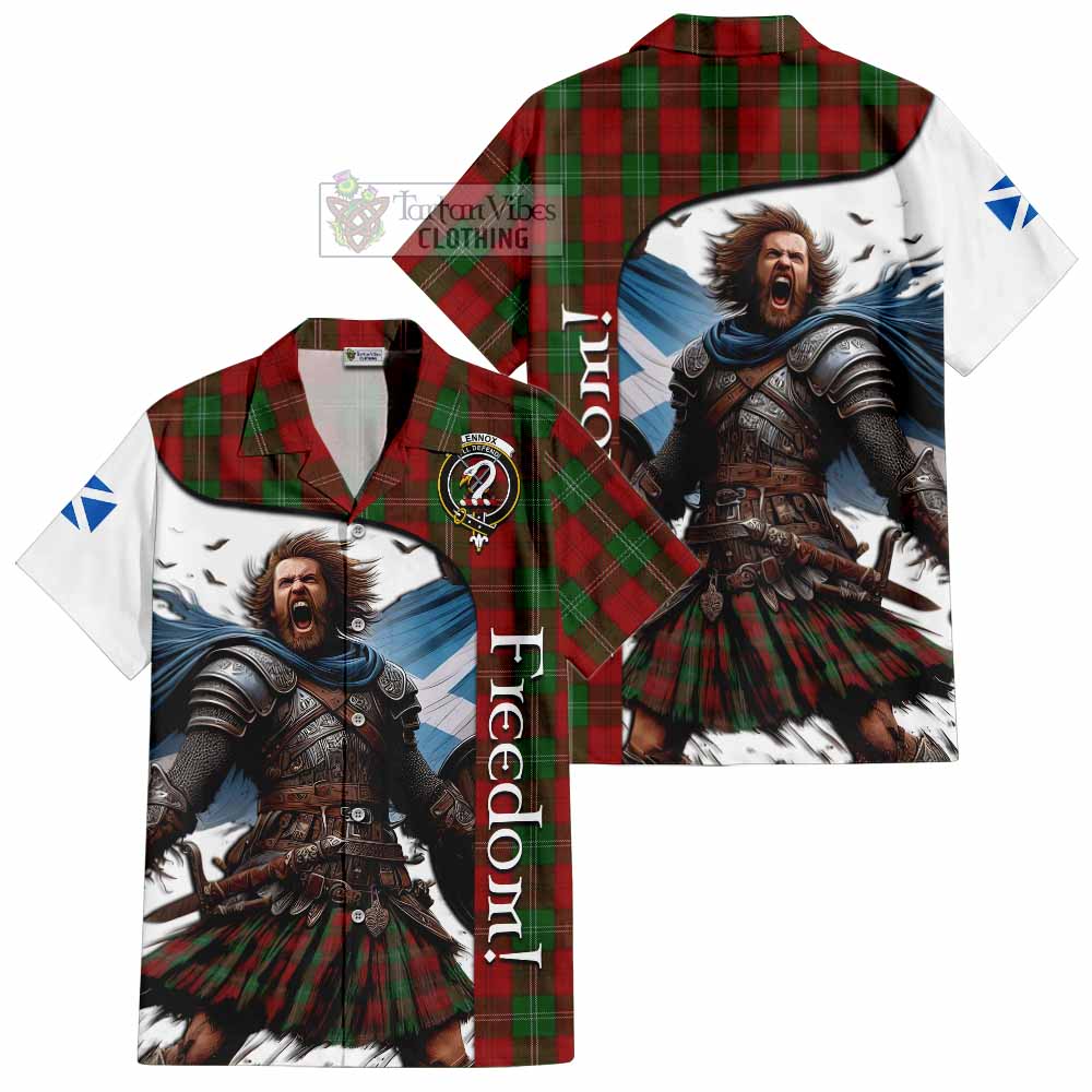 Tartan Vibes Clothing Lennox Crest Tartan Short Sleeve Button Shirt Inspired by the Freedom of Scottish Warrior