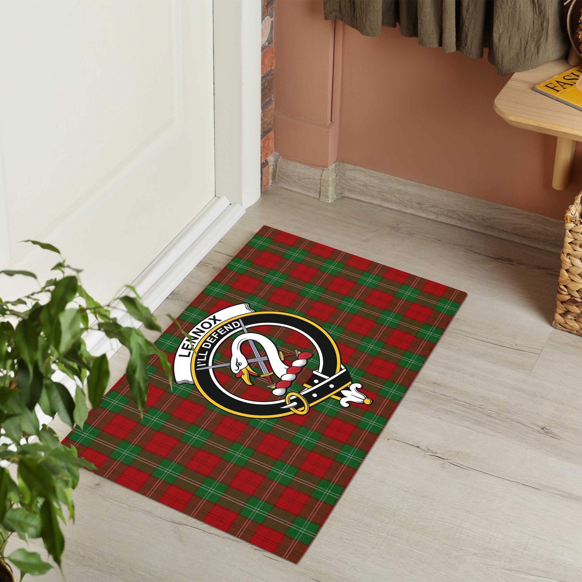 Lennox Tartan Door Mat with Family Crest - Tartanvibesclothing