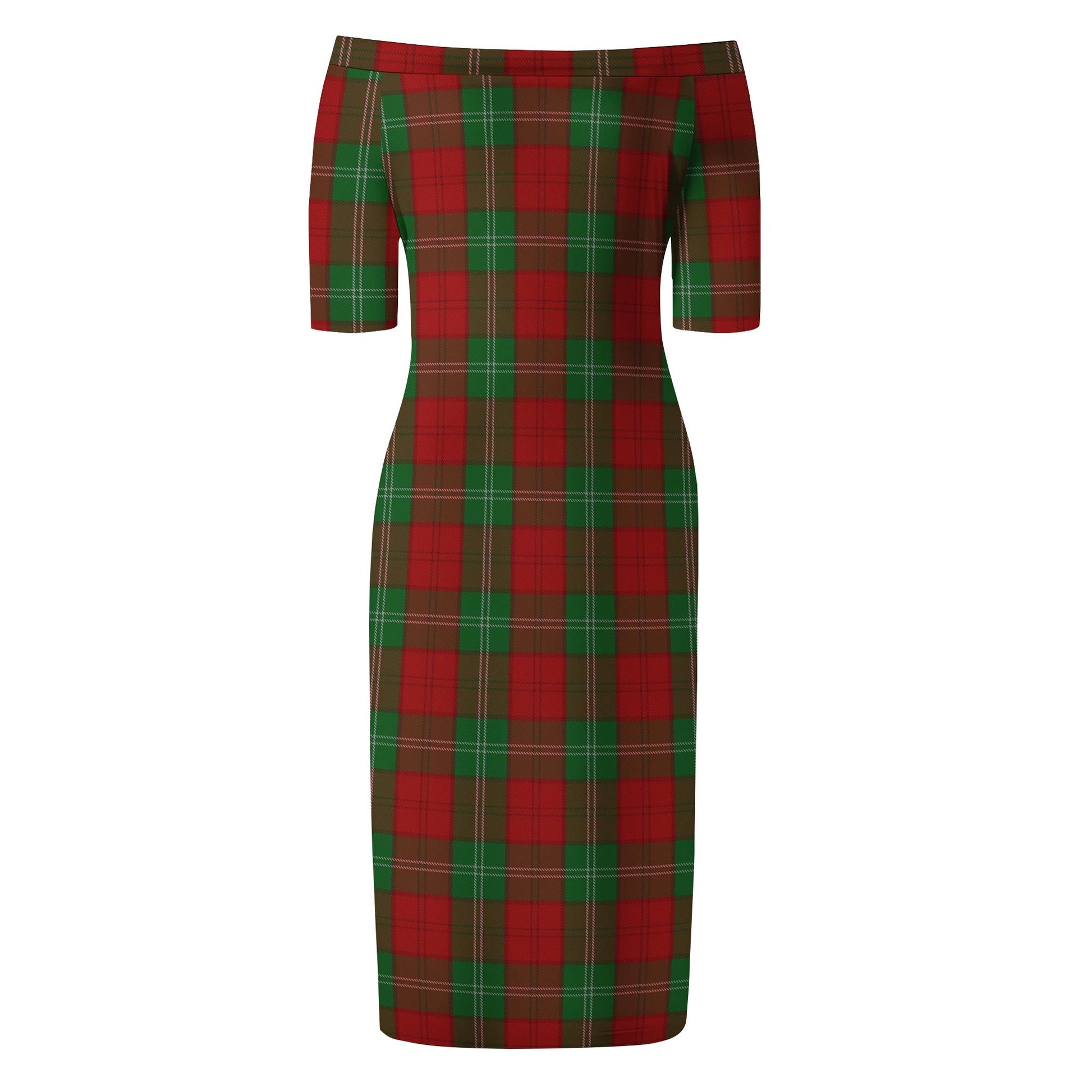 Lennox Tartan Off Shoulder Lady Dress - Tartanvibesclothing